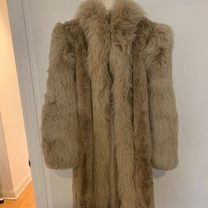 Vintage real mink and fox fur coat